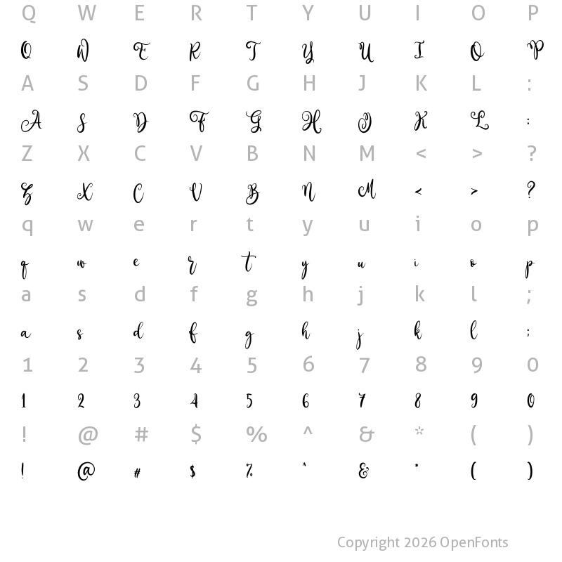 Character Map of Miracle Farmhouse Regular