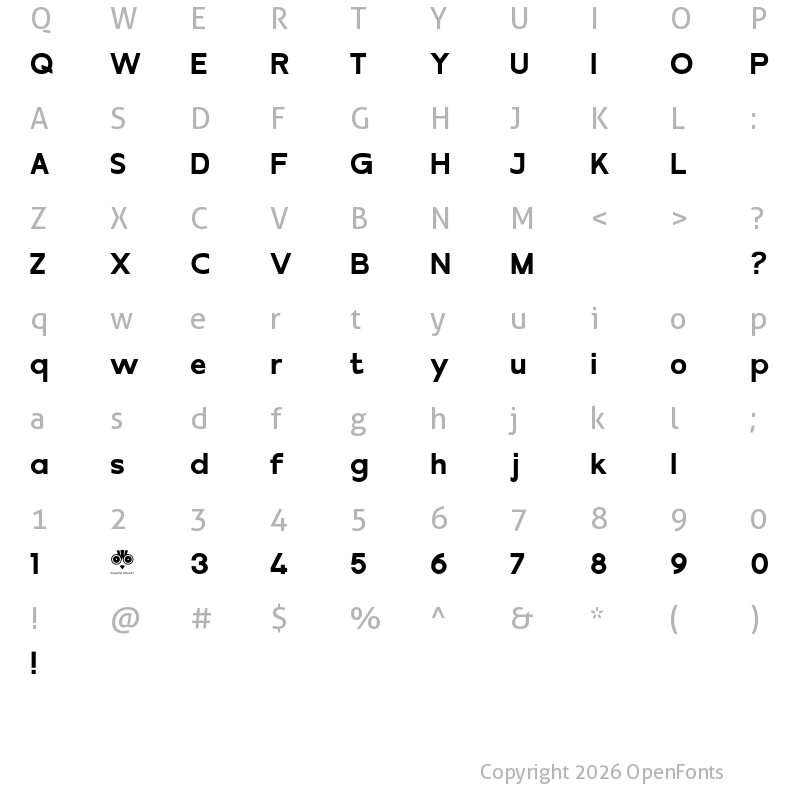 Character Map of Misegar Black