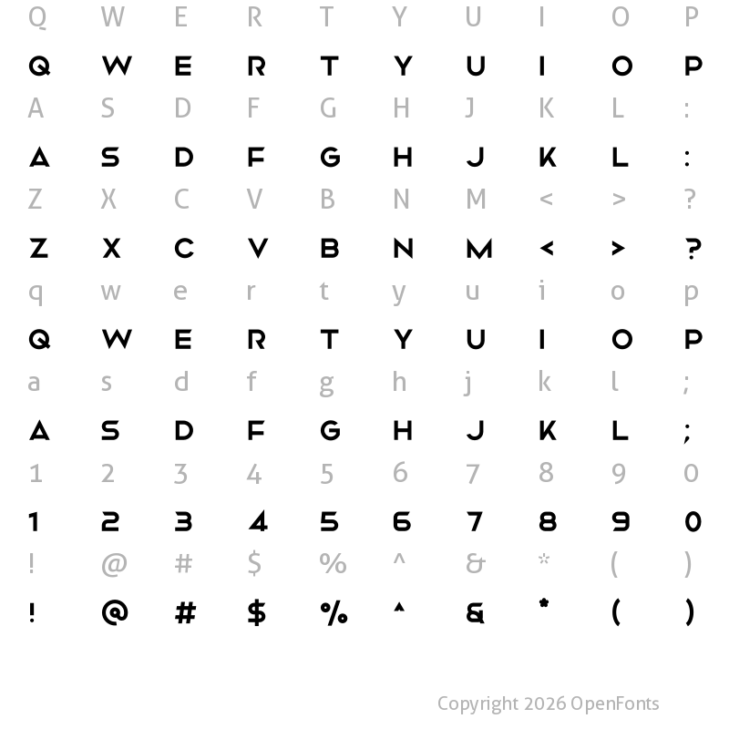 Character Map of Mismo Regular