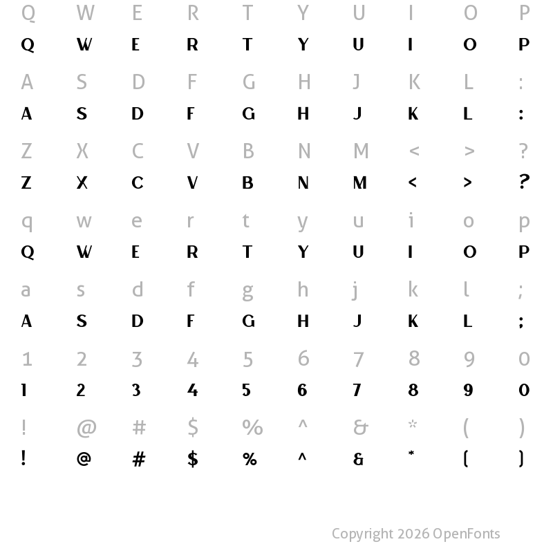 Character Map of MISQWEN Medium