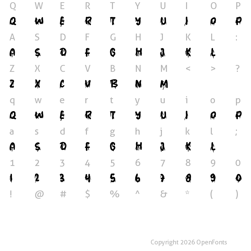 Character Map of Mistery Regular