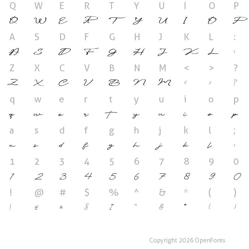 Character Map of Misthic Regular