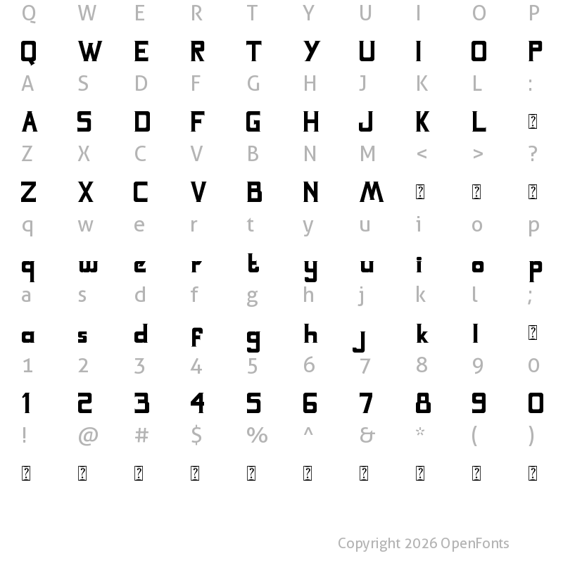 Character Map of Miver - Personal Use Regular