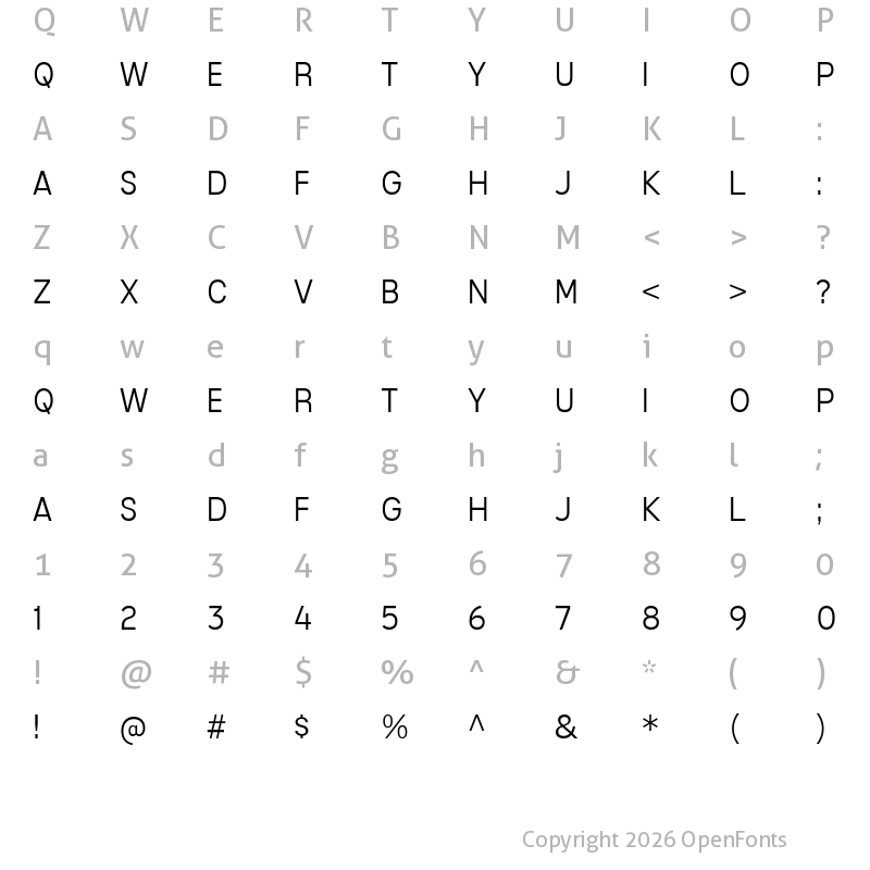 Character Map of Mixolydian Titling Light