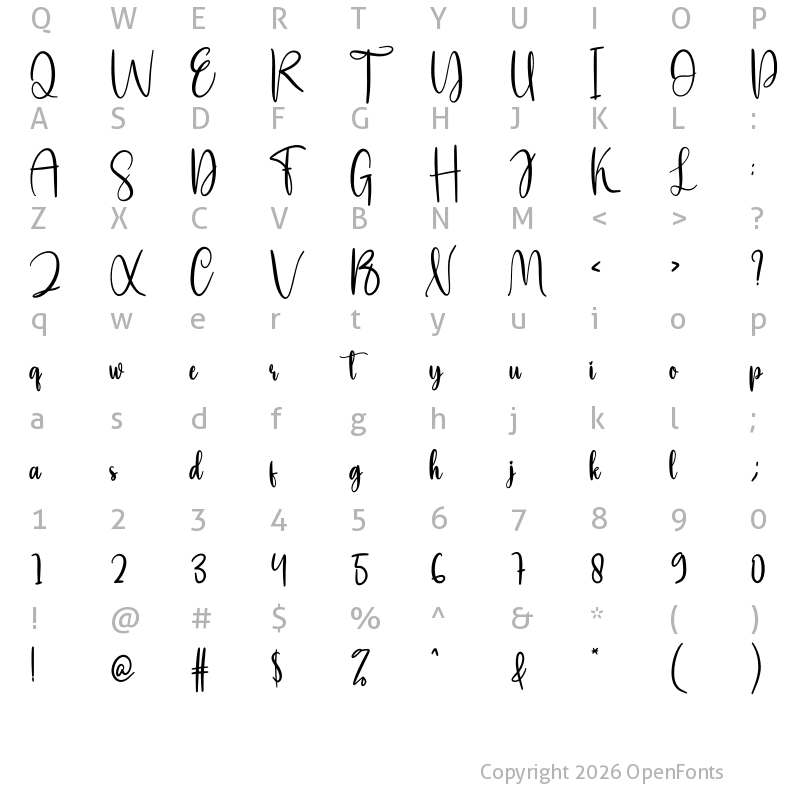 Character Map of Mobile Regular