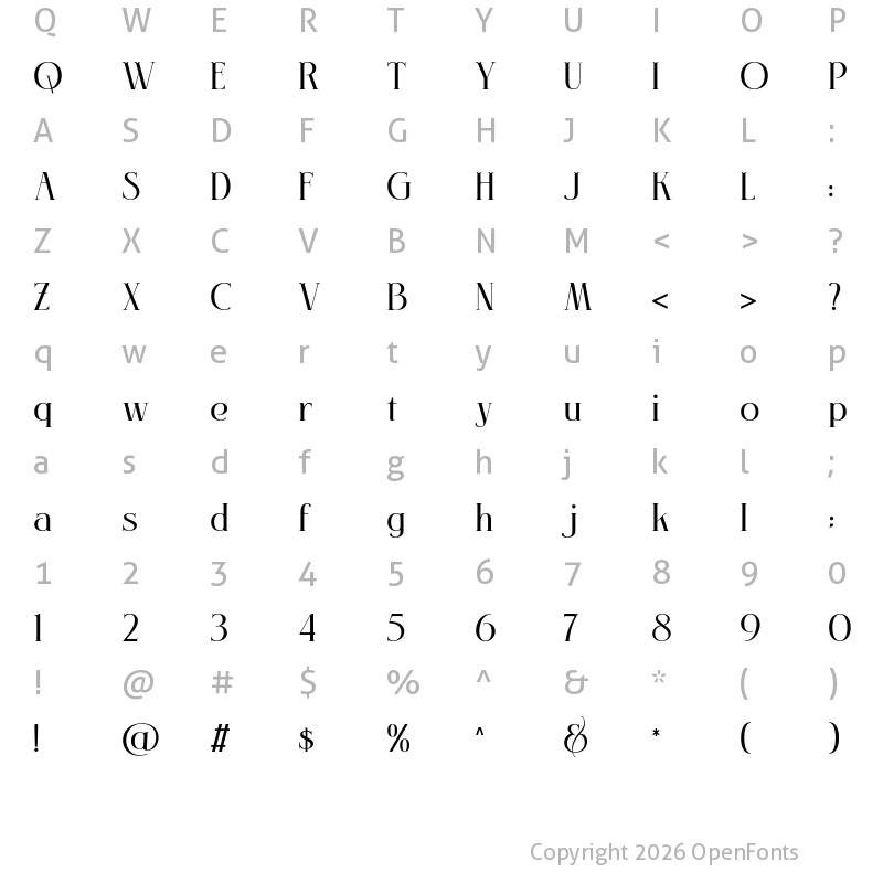 Character Map of Mobilla Regular