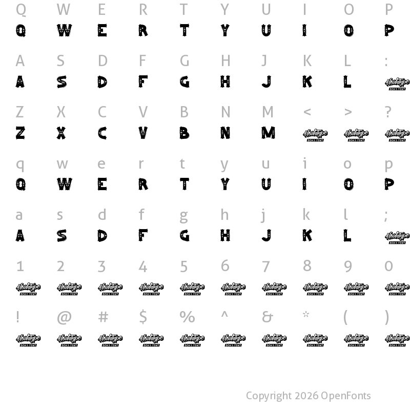 Character Map of Mochaccino Demo Regular