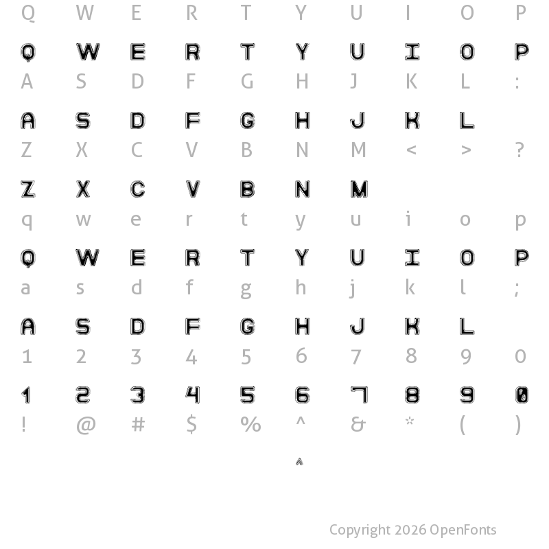Character Map of Moderna Disco St Regular