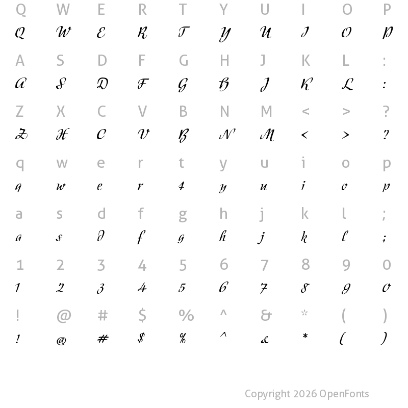 Character Map of Modeschrift Regular
