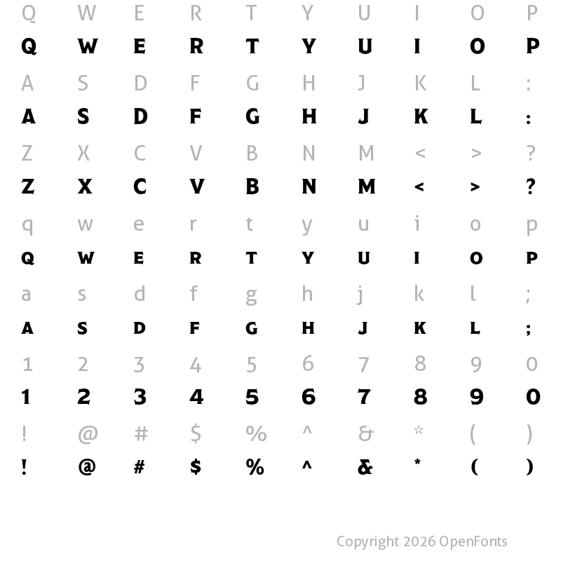 Character Map of Modesto Poster Regular