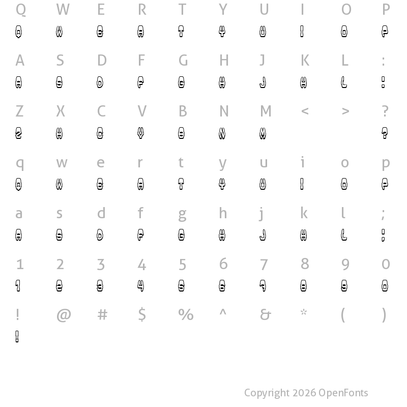 Character Map of Modish Regular