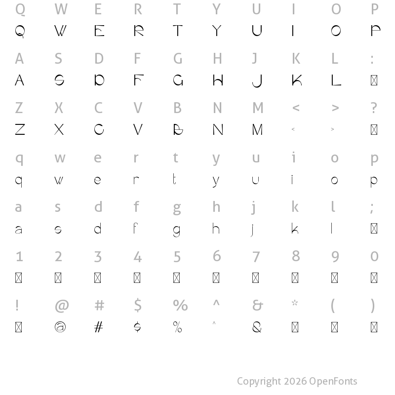 Character Map of Mofela Regular