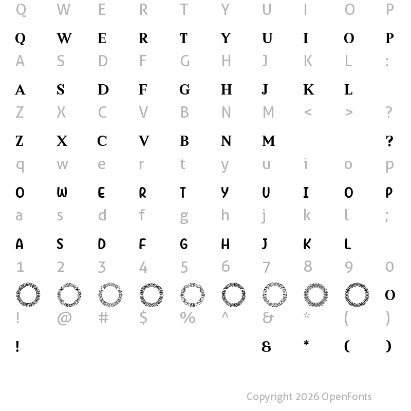 Character Map of MOG rhythm Regular