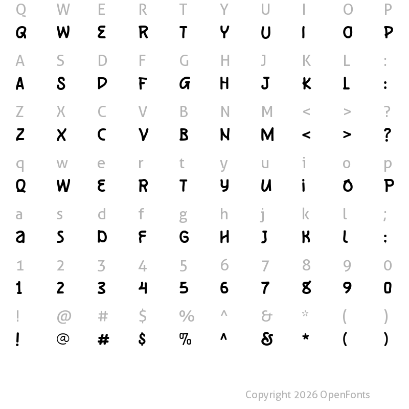 Character Map of Mogar Regular