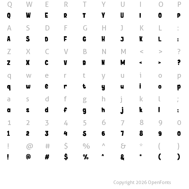 Character Map of Moghul Regular