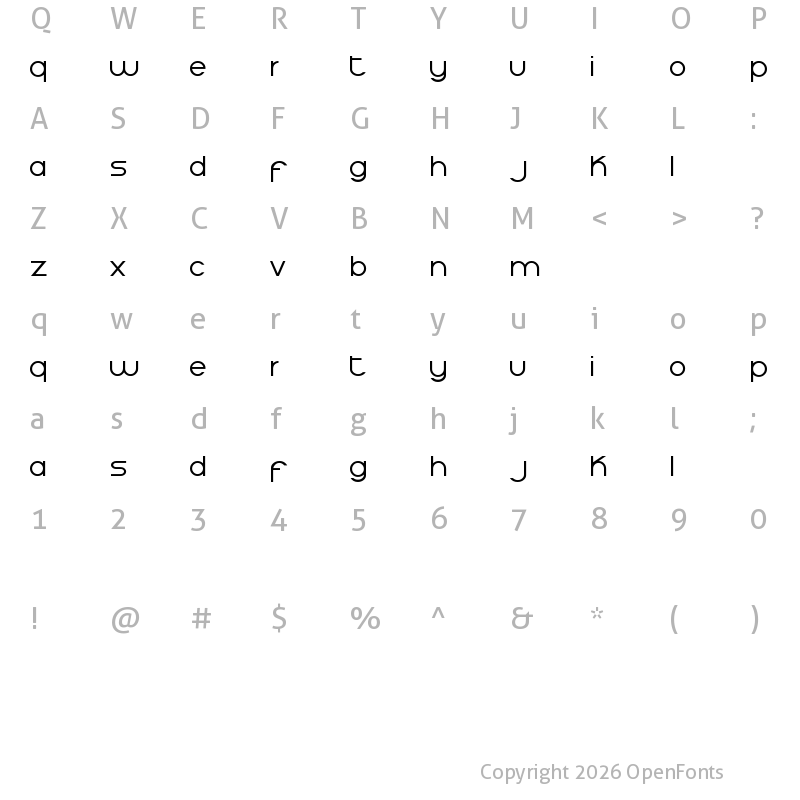 Character Map of Moiser Regular