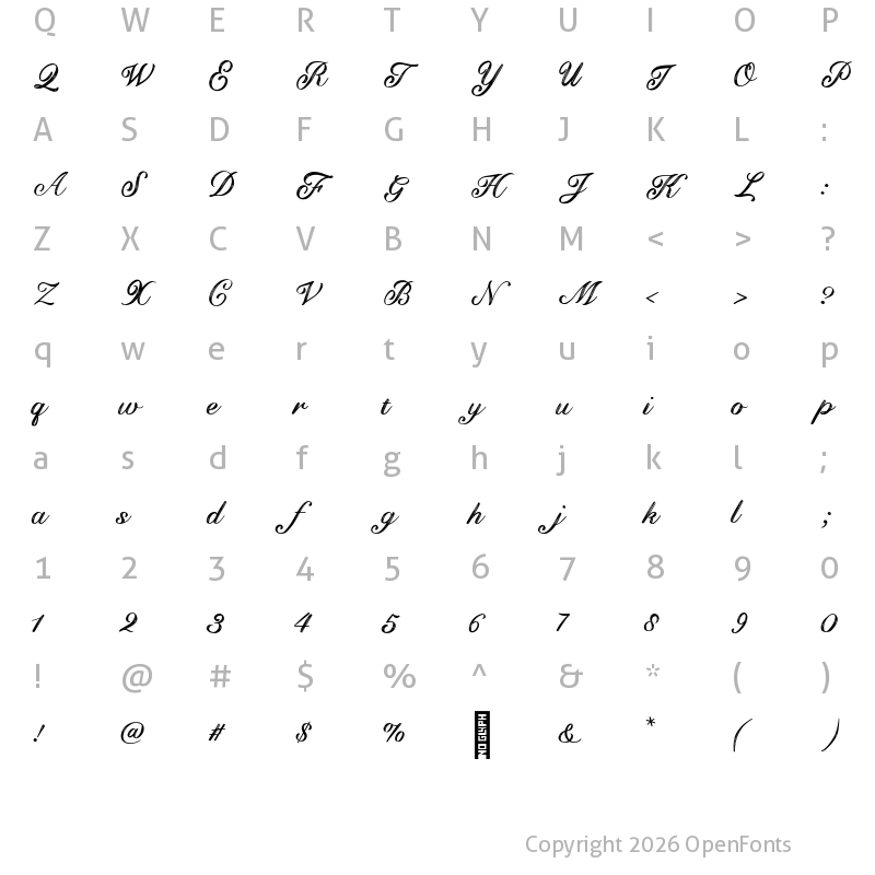 Character Map of Mokaya Free Vertion Regular