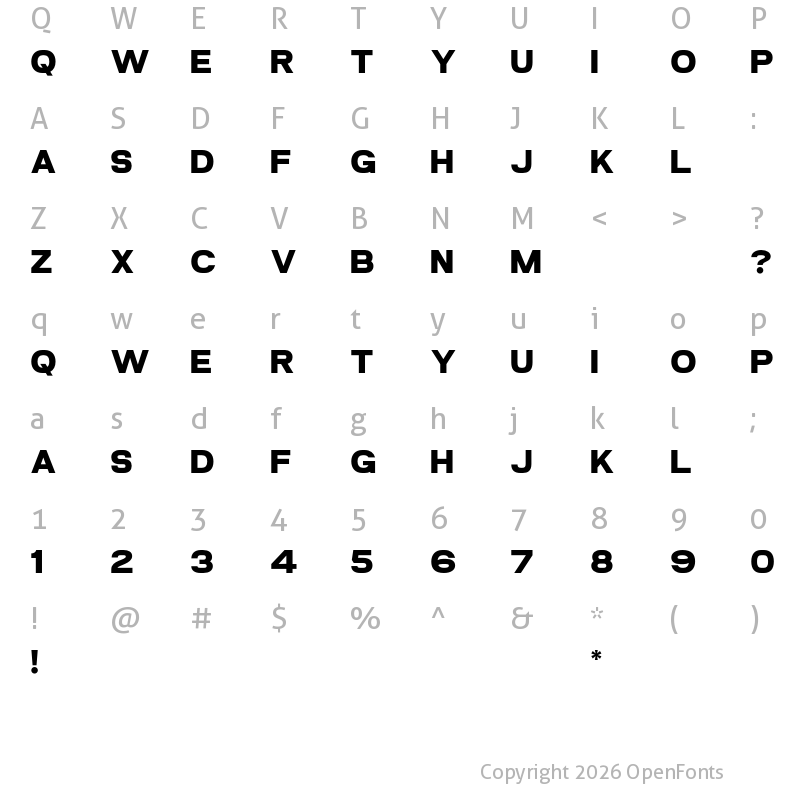Character Map of Molend Regular