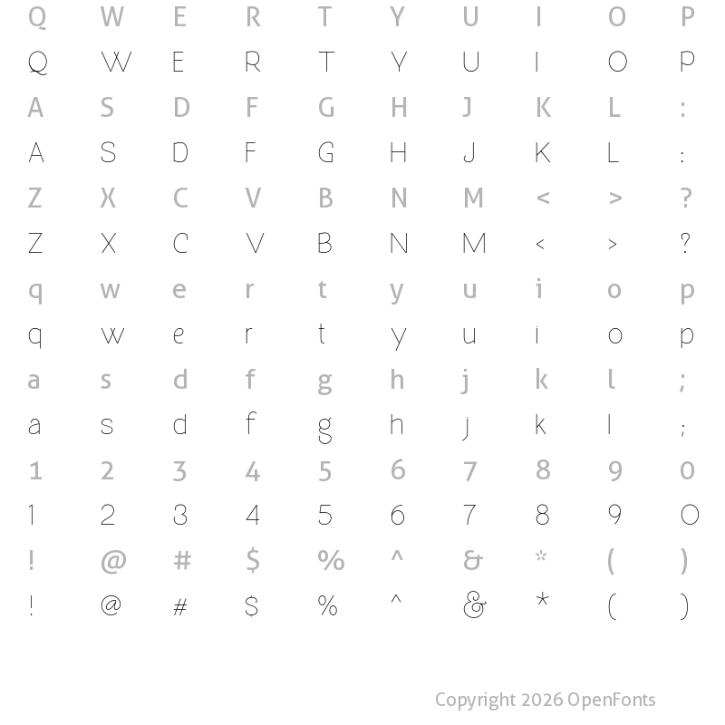 Character Map of Molga Light