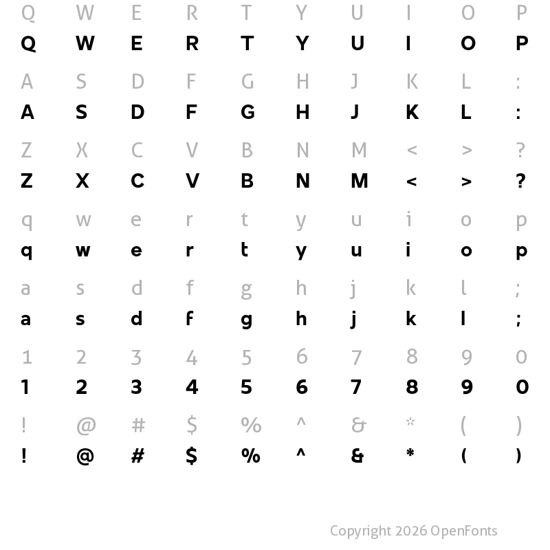 Character Map of Mollen Personal Use Bold