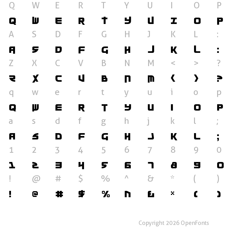 Character Map of Moltors Regular