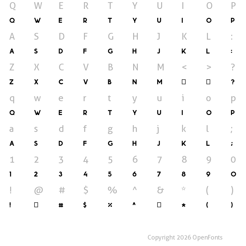 Character Map of Momcake Bold