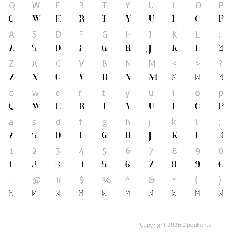Character Map of Momentus Regular