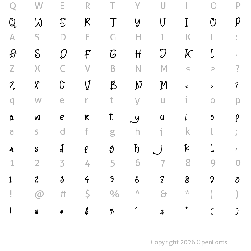Character Map of Mommy and Baby - Personal Use Regular
