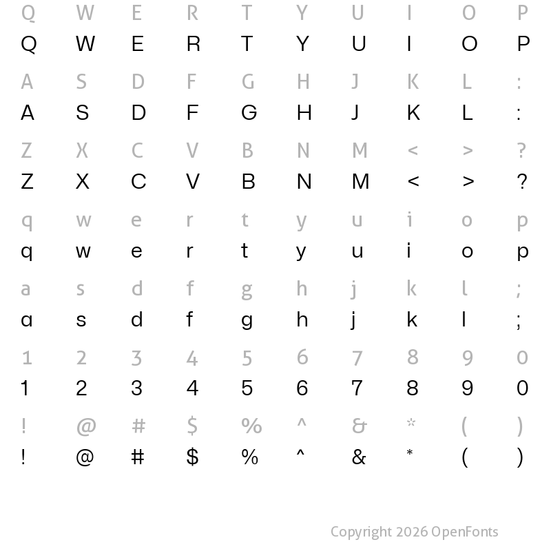 Character Map of Mona-Sans Regular