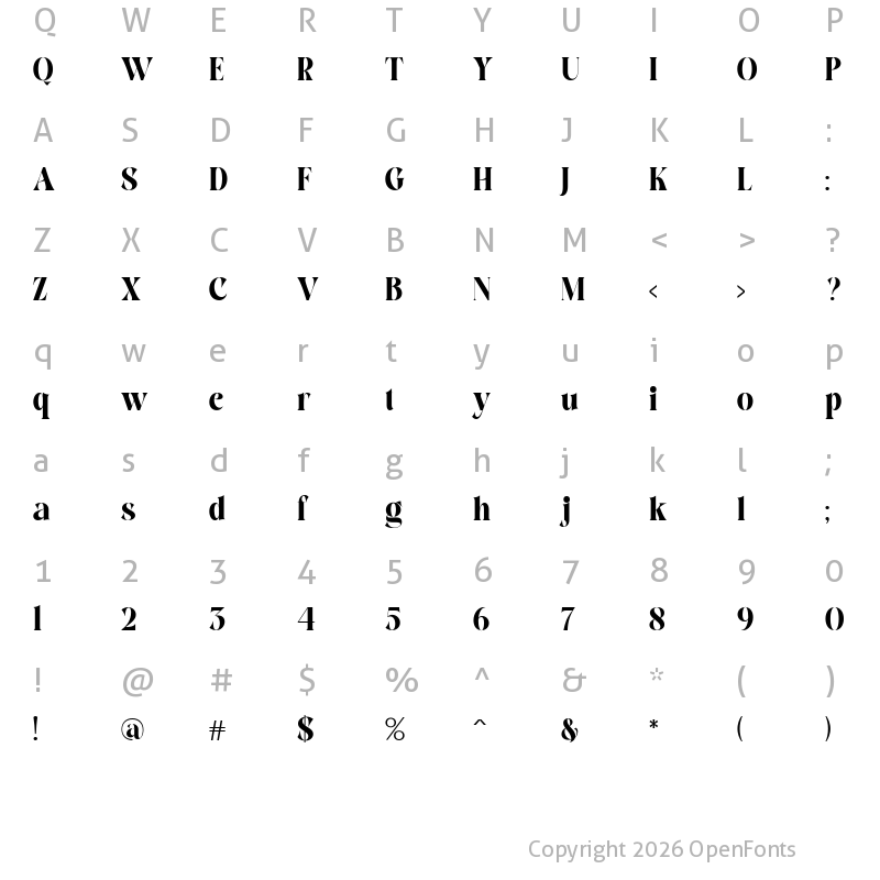Character Map of Monalisa Serif Regular
