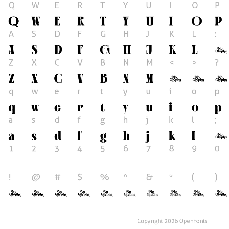 Character Map of Monarchy DEMO Regular
