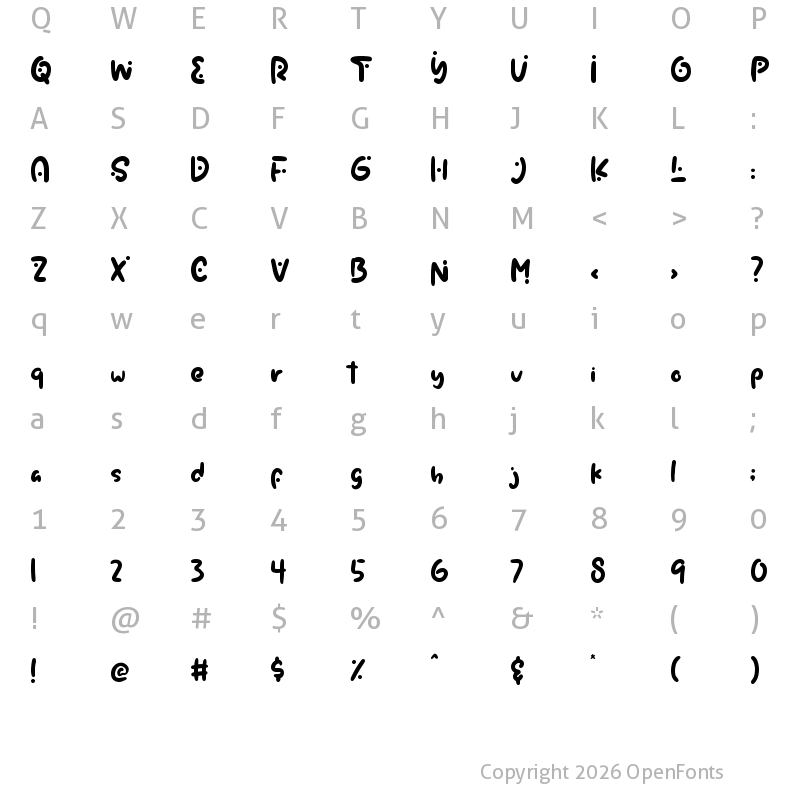 Character Map of Monas Regular