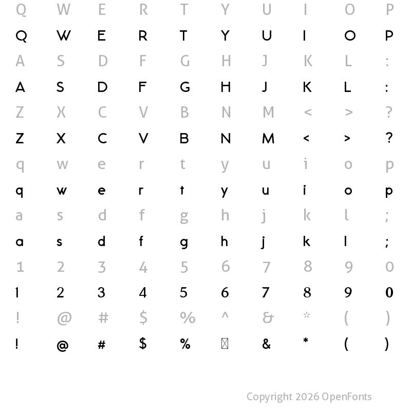 Character Map of Mondapick Semiblod