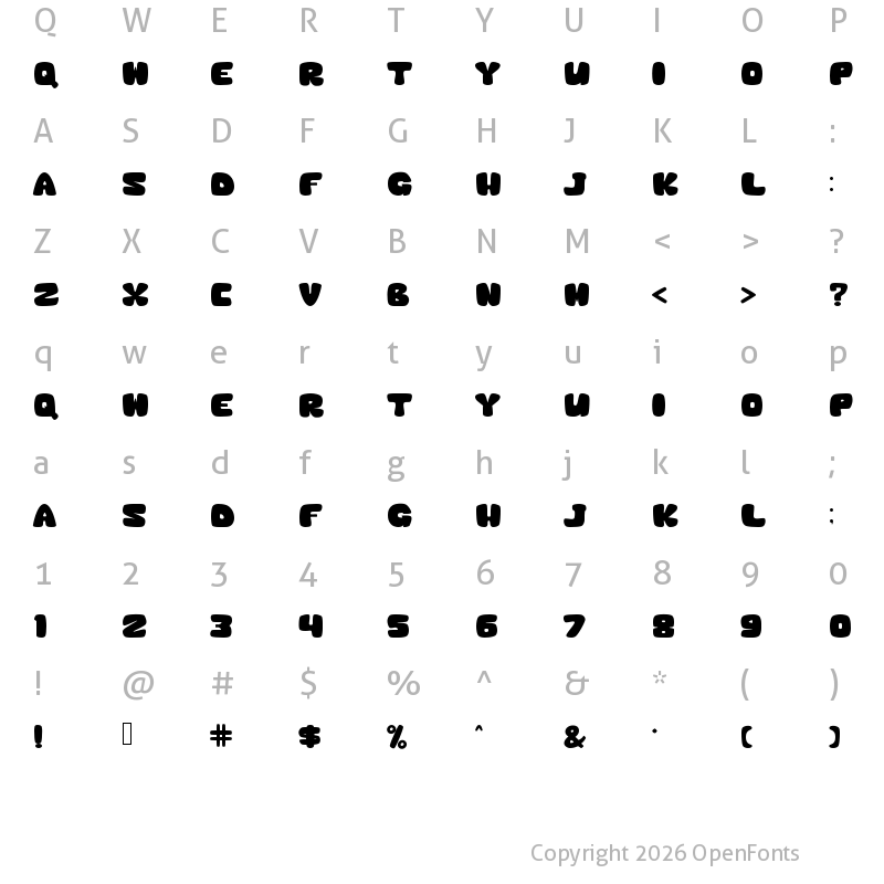 Character Map of MondayBulkers Regular