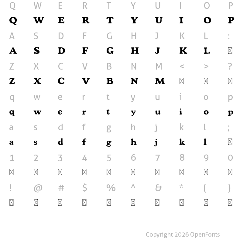 Character Map of Mondeur Free Regular