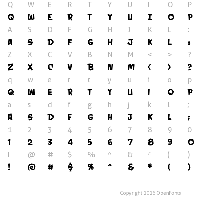 Character Map of MondoBeyondo BB Bold