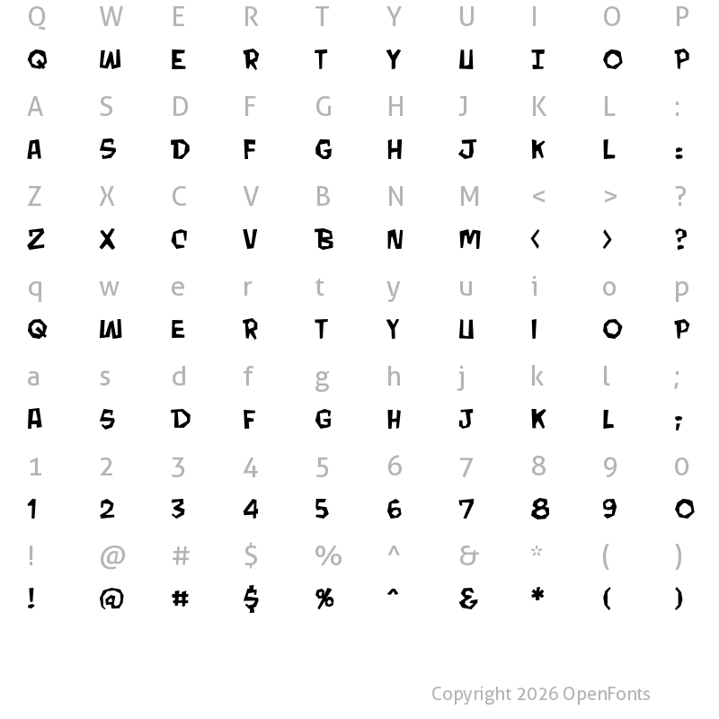 Character Map of MondoBeyondo BB Regular