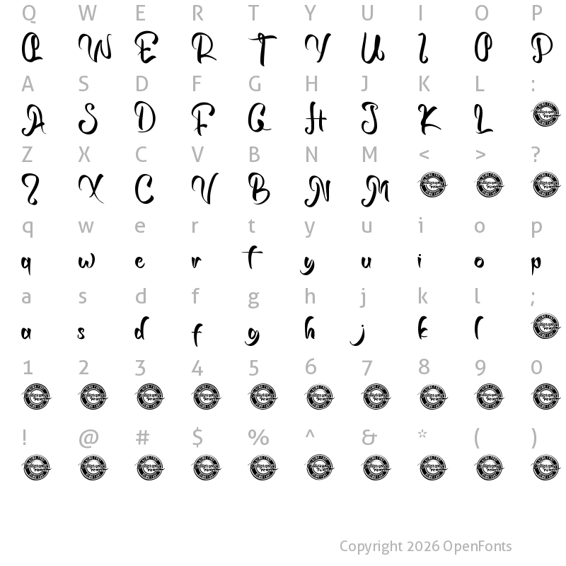 Character Map of Money Flow Demo Regular