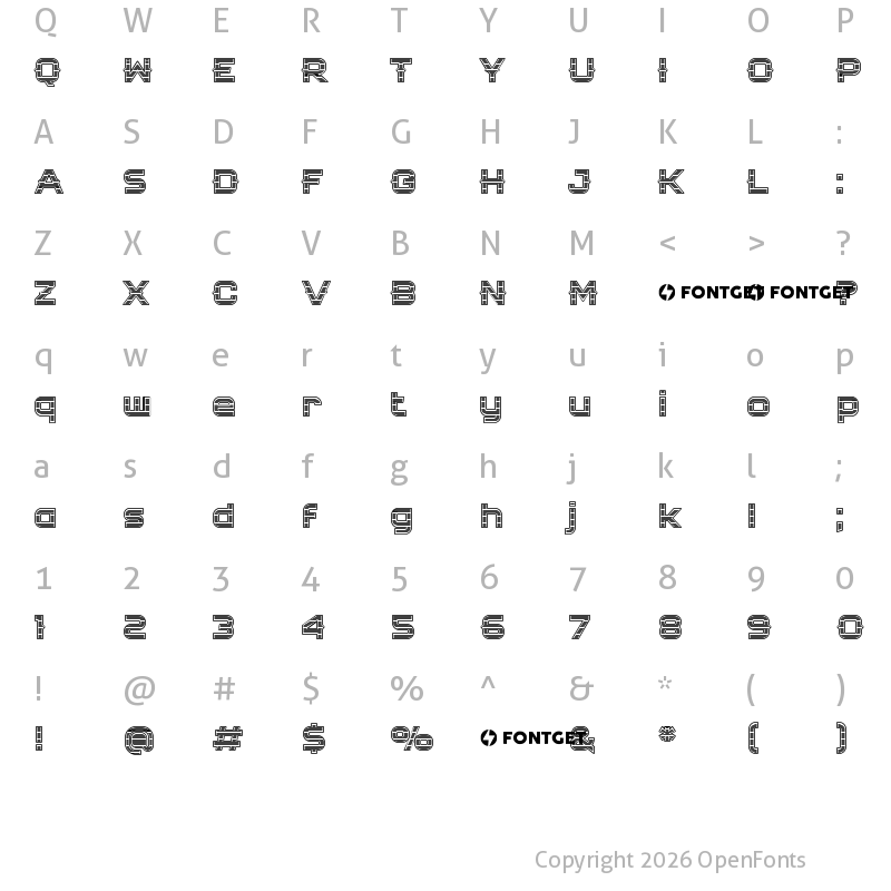 Character Map of MONEY Hatchline Regular