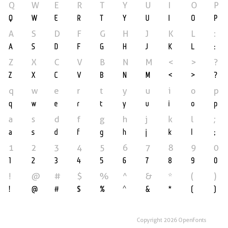 Character Map of Monitorica Bold