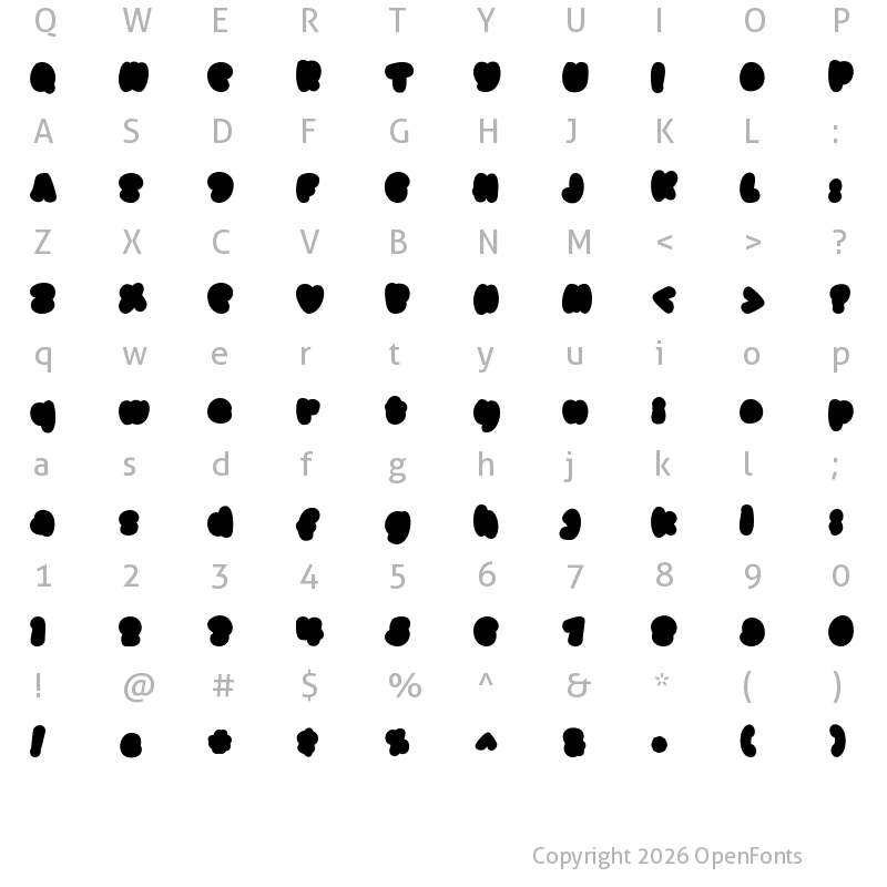 Character Map of Monkey & Banana Base Regular