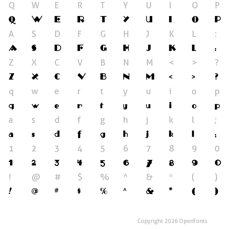 Character Map of Monkey Fingers NF Regular