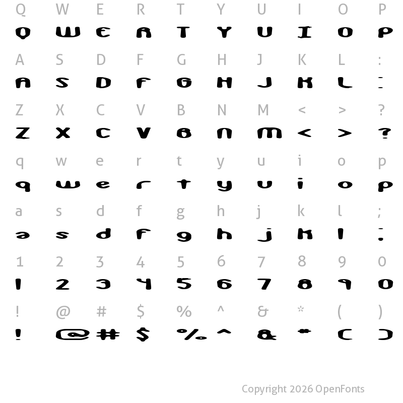 Character Map of Monkey Phonics (BRK) Regular