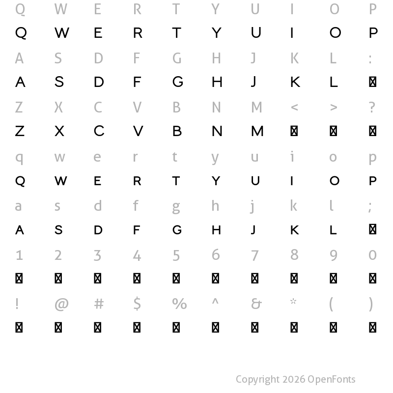 Character Map of Monocole Free Bold