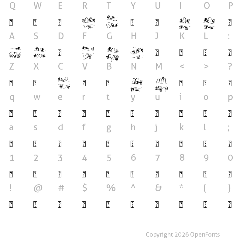 Character Map of Monogram Christmas Gift Regular