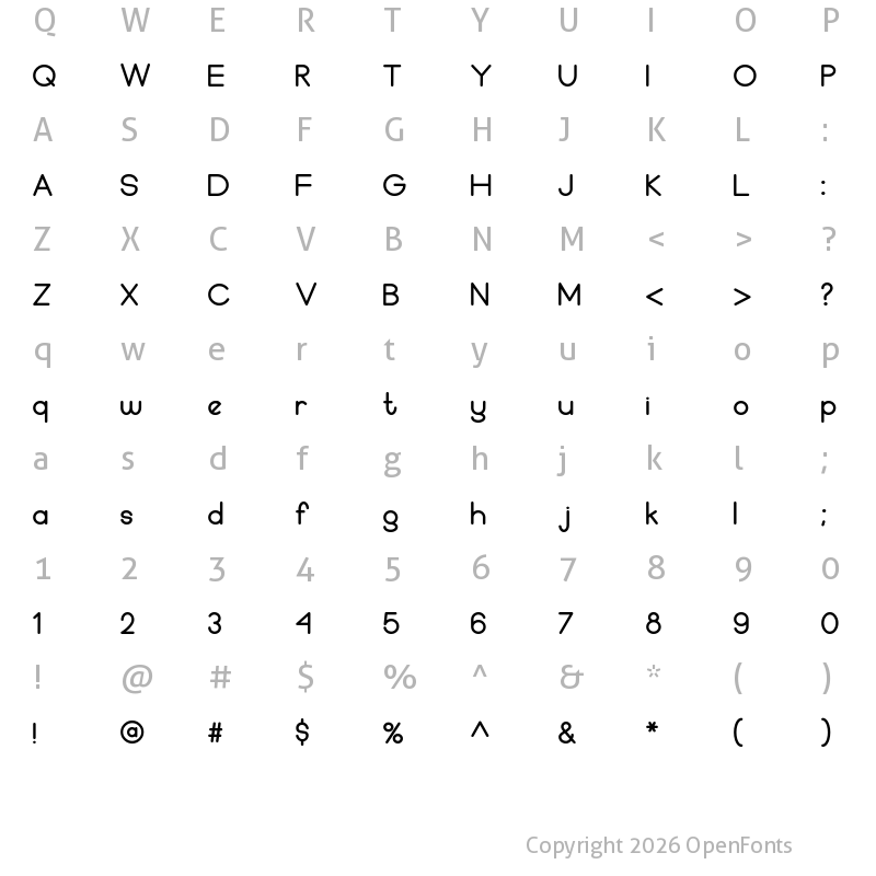 Character Map of monolog Regular