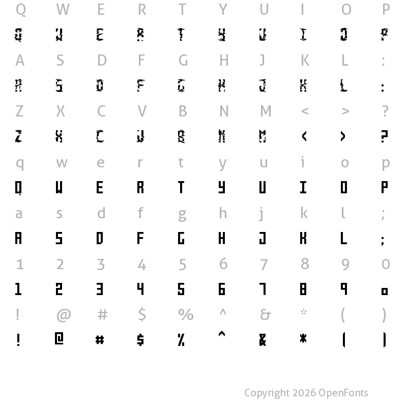 Character Map of Monolyth Monolyth Mono