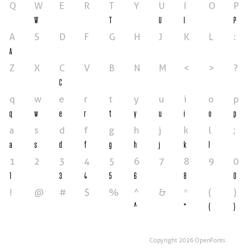Character Map of MonopolMedium ?