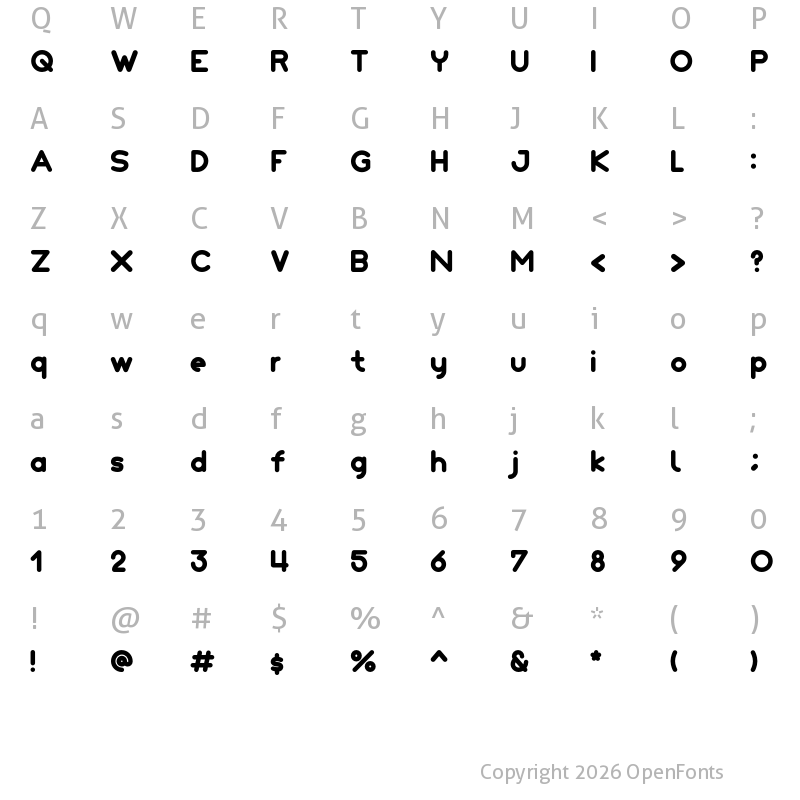 Character Map of Monoround Regular