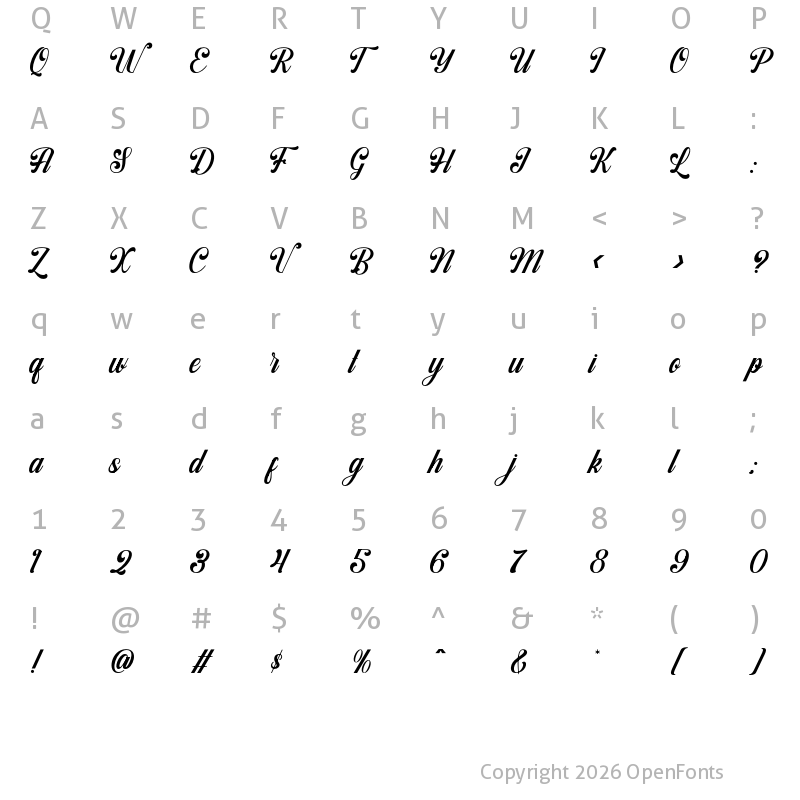 Character Map of Monstay Regular